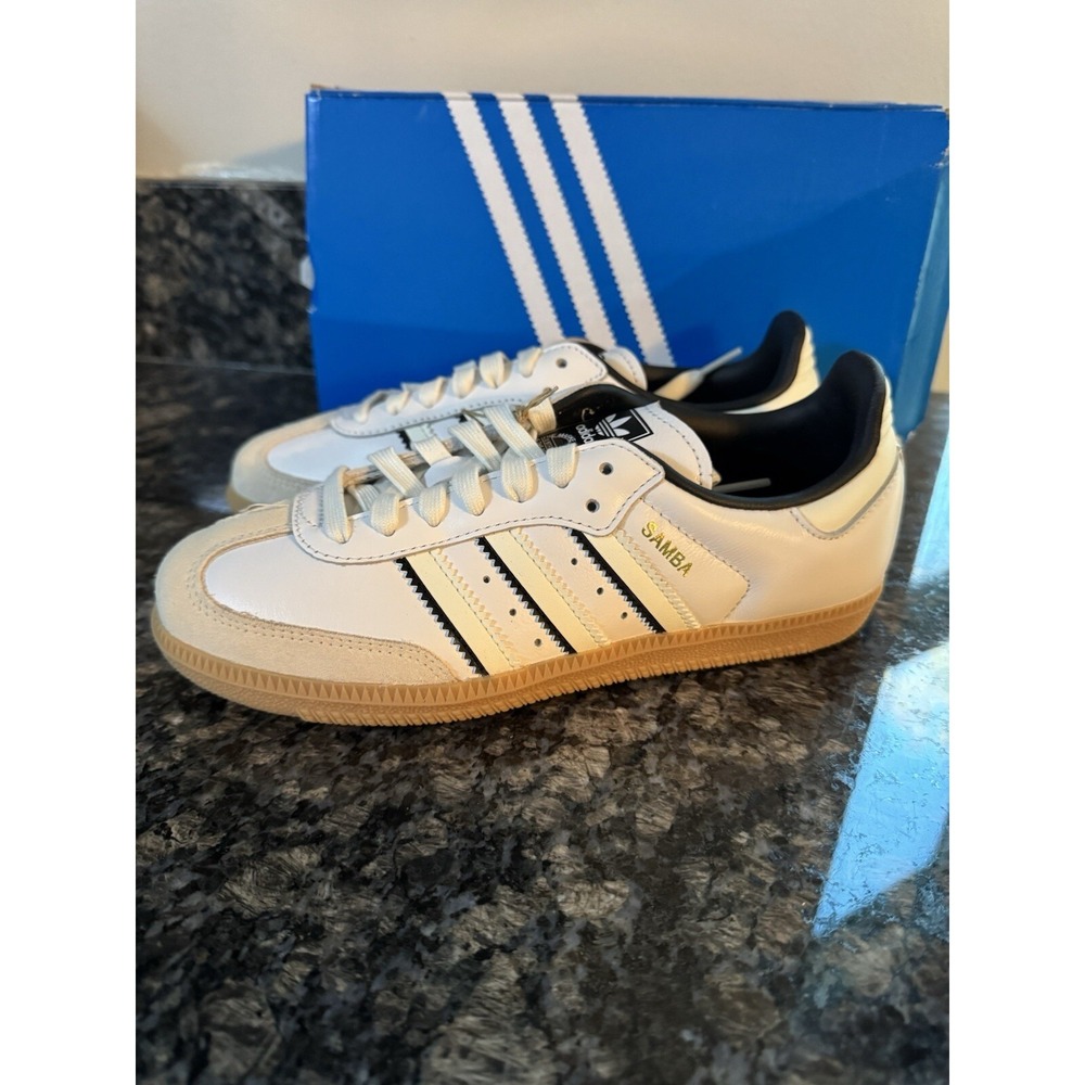 Adidas SAMBA OG Men's Shoes White/Black ID1480 Size 4. Sneakers